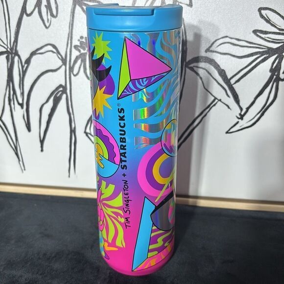 Starbucks x Tim singleton metallic psychedelic colorful tumbler 16oz - Picture 2 of 6